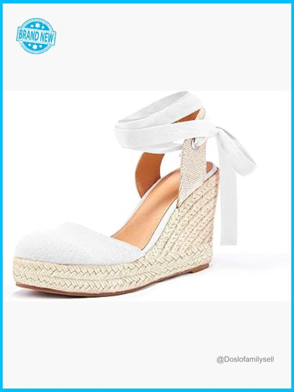 Espadrille Wedge Sandals Lace Up Platform Ankle Wrap Chunky Heel Summer Shoes